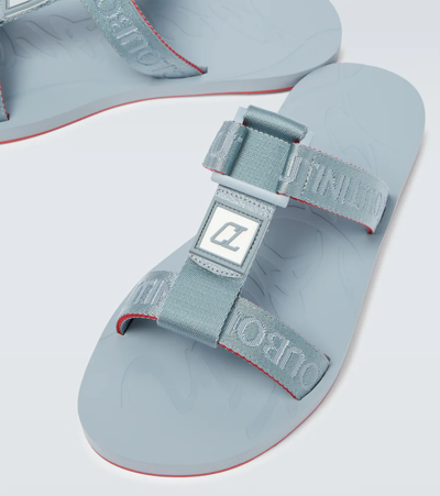Christian Louboutin Surf Jacquard Sandals In Zinc