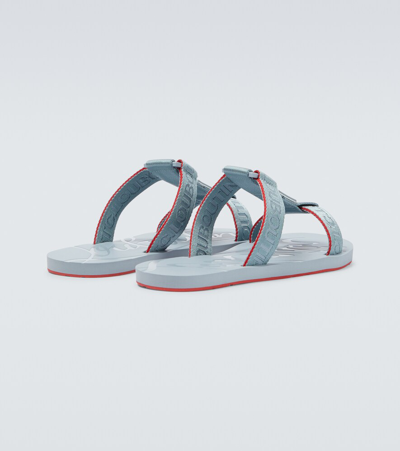 Christian Louboutin Surf Jacquard Sandals In Zinc