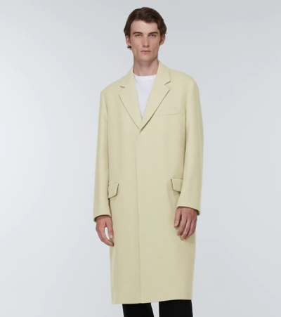 Loewe Tailored Wool-blend Twill Overcoat In Beige