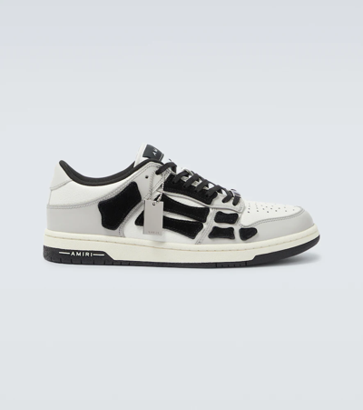 Shop Amiri Skeleton Leather Low-top Sneakers In Grey