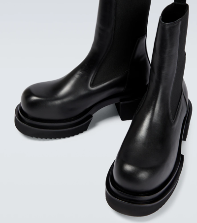 Shop Rick Owens Beatle Bogun Platform Leather Chelsea Boots In Black