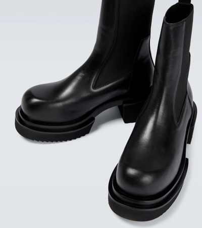 Rick Owens Chunky Sole Ankle Boots With Elastic Panels In Black