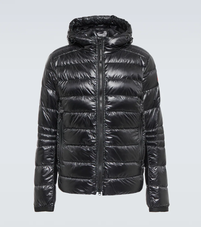 Shop Canada Goose Crofton Hooded Down Jacket In Carbon