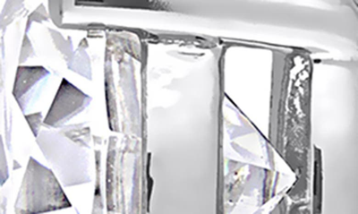 Delmar Sterling Silver Created Moissanite Drop Earrings In Silver