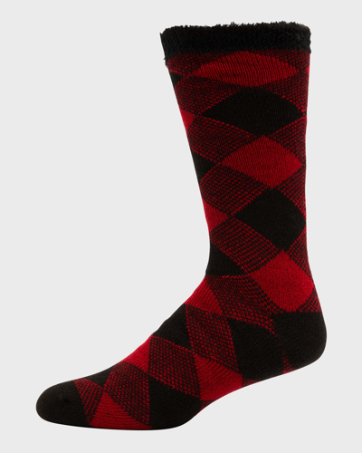 Shop Ugg Men's Grady Fleece-lined Crew Socks In Srbck