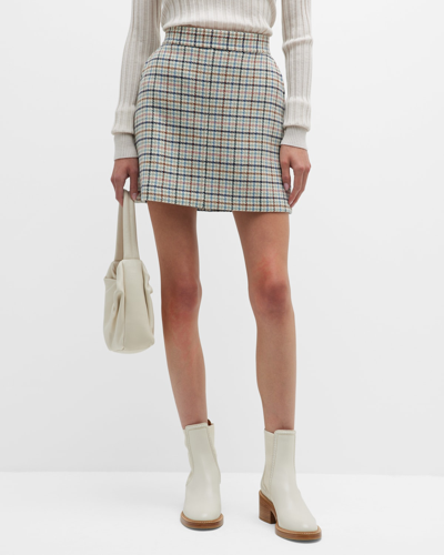 Shop See By Chloé City Check Mini Skirt In Milk