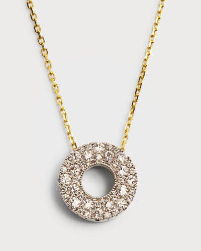Shop Frederic Sage 18k White Gold All Diamond Nebula Inner Circle Necklace With Yellow Gold Chain