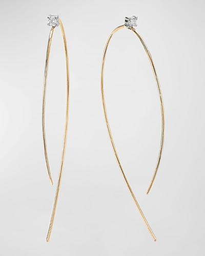 Shop Lana Mini Wire Hooked On Hoop Earrings With Diamonds, 38mm In Yg