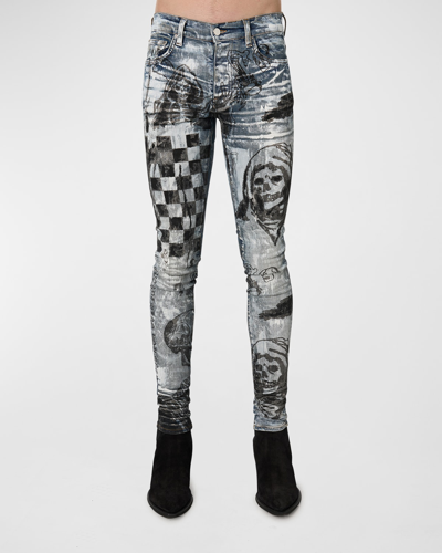 Shop Amiri X Wes Lang Men's Sketch Jeans In Painted In