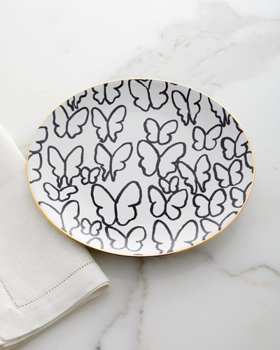 Hunt Slonem Butterfly Ceramic Dinner Plate In Multi