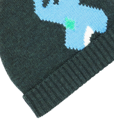 Shop Jw Anderson Intarsia Wool Beanie In Forest Green