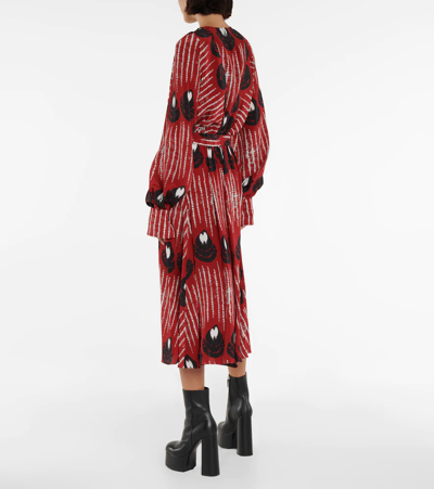 Shop Altuzarra Peirene Printed Silk Maxi Dress In Burnt Red Teardrop