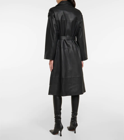Shop Yves Salomon Belted Trench Coat In Noir