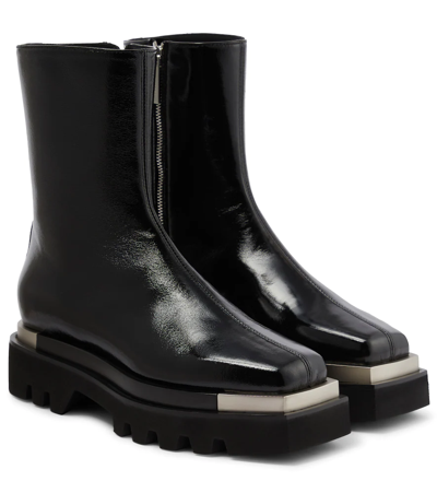 Shop Peter Do Metal-trimmed Leather Ankle Boots In Glossy Black