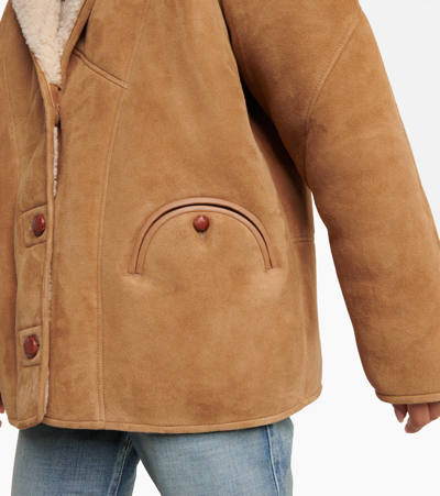 Shop Blazé Milano Tatoosh Shearling-lined Suede Jacket In Brown
