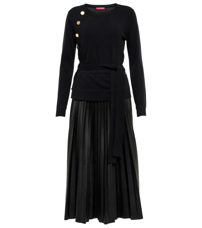 Shop Altuzarra Agan Pleated Midi Dress In Black