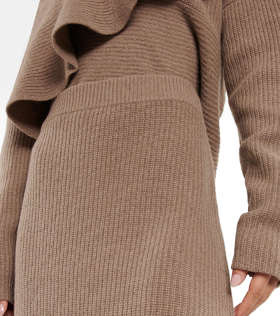 Shop Altuzarra Foreseti Wool-blend Midi Skirt In Driftwood