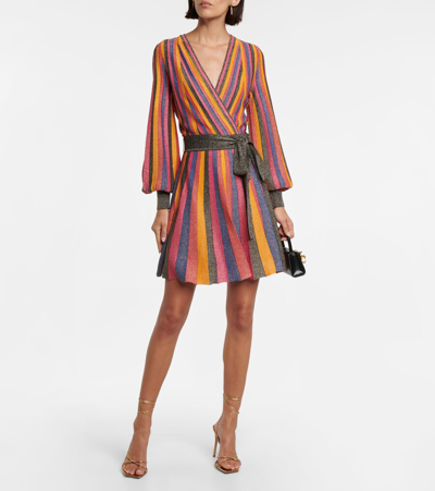 Shop Rebecca Vallance Marsha Striped Knit Minidress In Multi Stripe