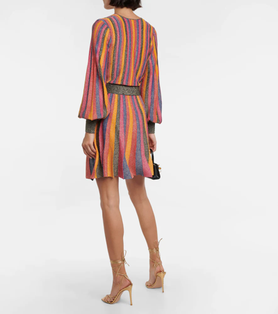 Shop Rebecca Vallance Marsha Striped Knit Minidress In Multi Stripe