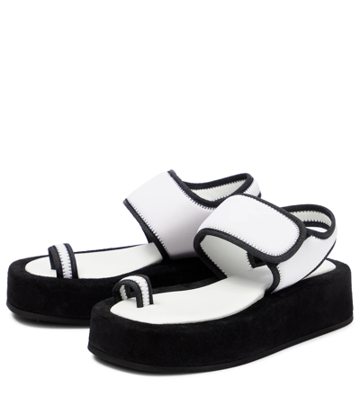 Shop Wardrobe.nyc Neoprene And Suede Platform Sandals In White