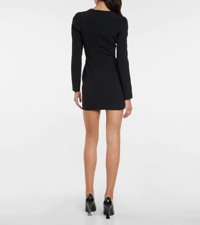 David Koma Cutout Asymmetric Jersey Mini Dress In Black