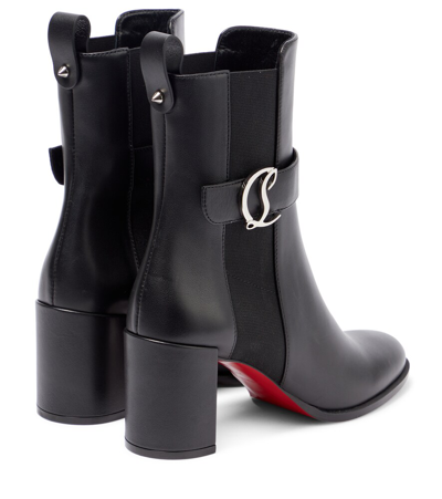 Shop Christian Louboutin Cl Chelsea Booty Leather Boots In Black
