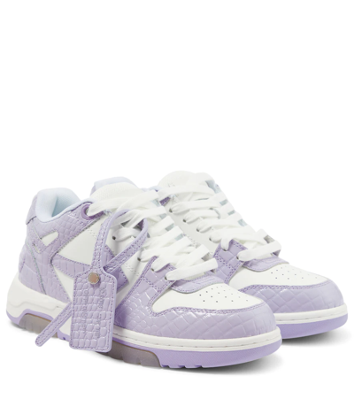 Shop Off-white Out Of Office Leather Sneakers In White Lilac