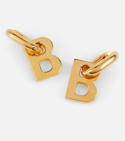 Shop Balenciaga B Chain Xs Earrings In Shiny Gold