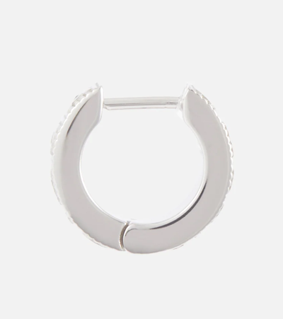 Shop Balenciaga Force Sterling Silver Hoop Earrings In Shiny Silver