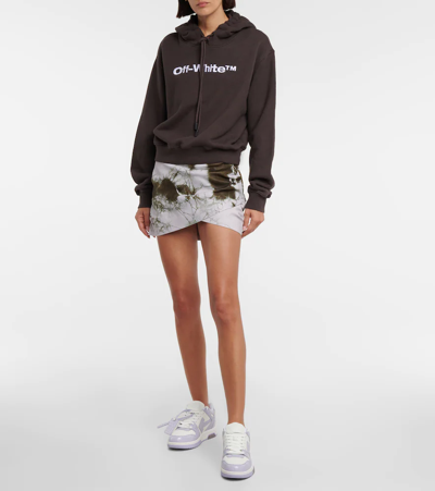 Shop Off-white Tie-dye Wrap Leather Miniskirt In Military Lilac