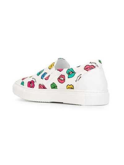 Shop Au Jour Le Jour Mouth Print Slip-on Sneakers - White