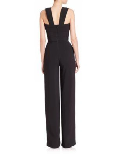 Shop Brandon Maxwell Crepe Jumpsuit In Black