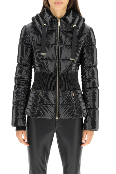Shop Marciano By Guess 'annie' Laquered Nylon Puffer Jacket In Black