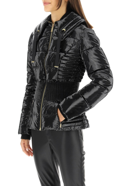 Shop Marciano By Guess 'annie' Laquered Nylon Puffer Jacket In Black