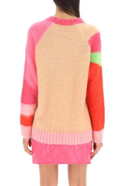 Shop Msgm Multicolor Mohair Blend Sweater