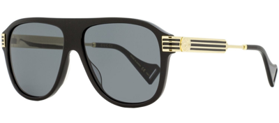 Shop Gucci Gg0587s 001 Aviator Sunglasses In Grey