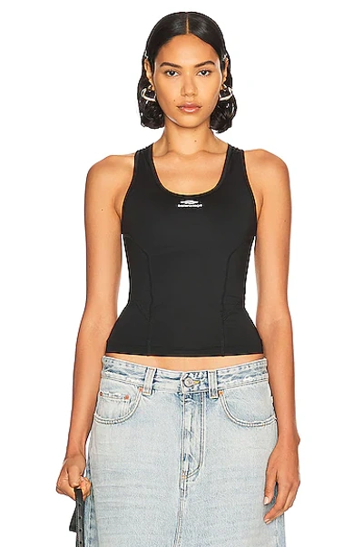 Shop Balenciaga Athletic Tank Top In Black & White