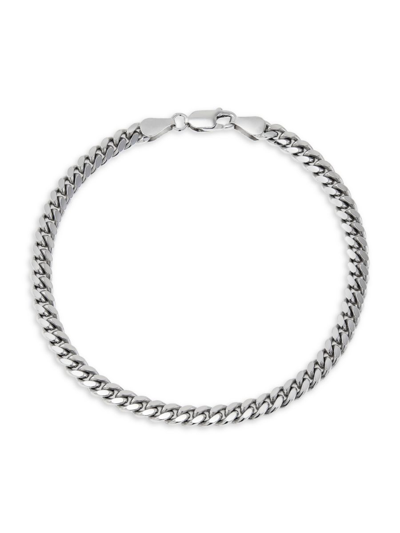 Shop Saks Fifth Avenue Made In Italy Men's Sterling Silver Cuban Chain Bracelet