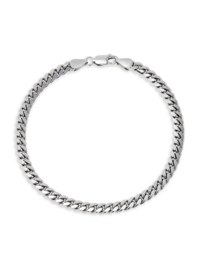 Saks Fifth Avenue Made In Italy Men's Sterling Silver Cuban Chain Bracelet In Silver