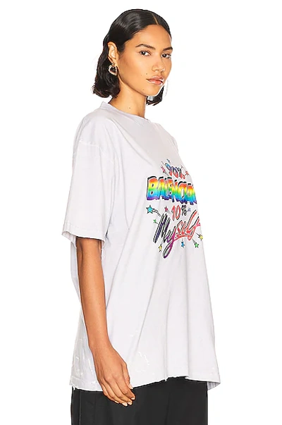 Shop Balenciaga Large Fit T-shirt In Dirty White