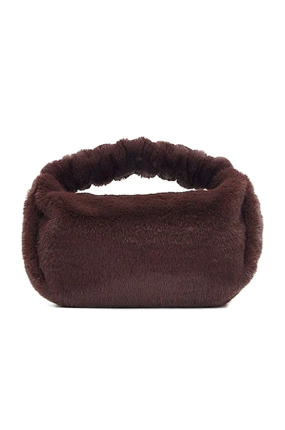 Shop Alexander Wang Faux Fur Scrunchie Small Bag In Sandstone