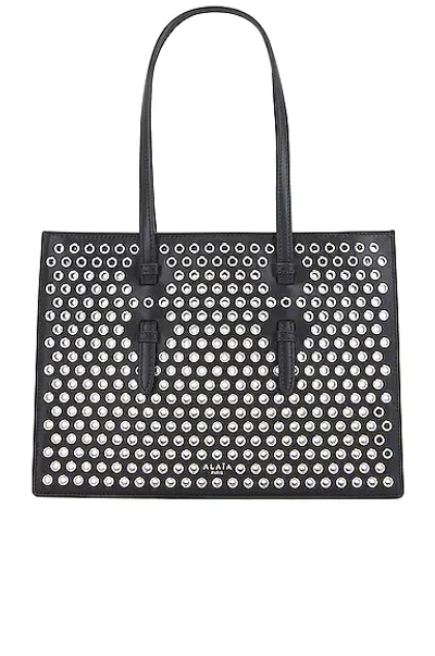 Shop Alaïa Flat Mina Small Bag In Noir