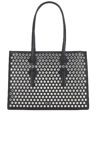 Alaïa Mina Small Perforated Leather Tote Bag In Noir