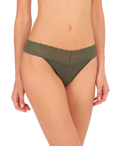 Shop Natori Bliss Perfection One-size Thong In Vine