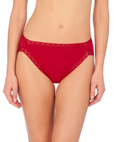 Shop Natori Bliss French Cut Brief Panty Underwear With Lace Trim In Strawberry
