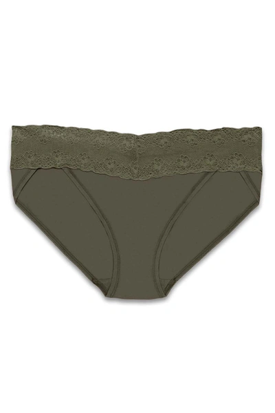Shop Natori Bliss Perfection Soft & Stretchy V-kini Panty Underwear In Vine