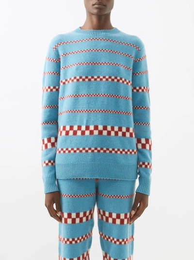 Louis Vuitton blue Cashmere Striped Sweater