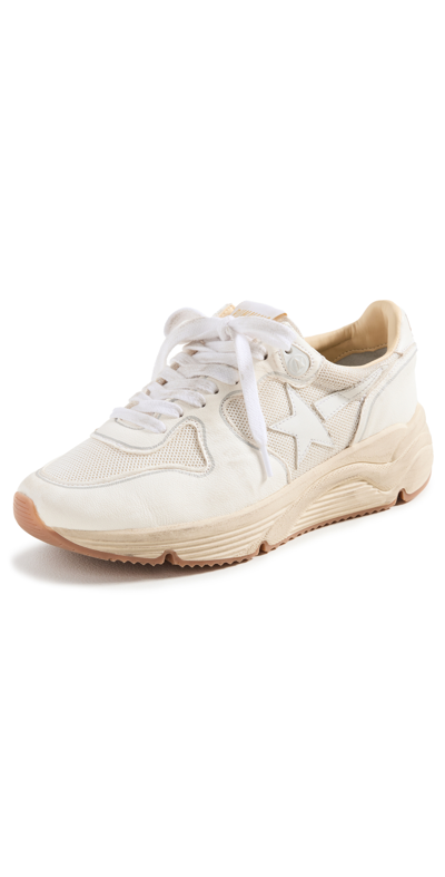Shop Golden Goose Running Sole Nappa Upper Toe Box Suede Sneakers In Optic White