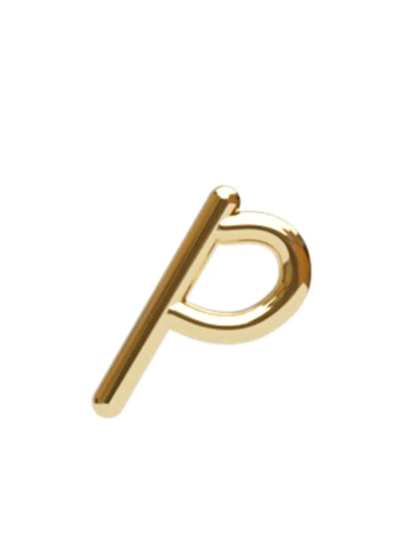 Shop The Alkemistry 18kt Yellow Gold P Initial Stud Earring