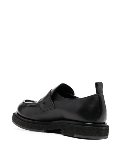 Shop Officine Creative Tonal Leather Loafers In Black